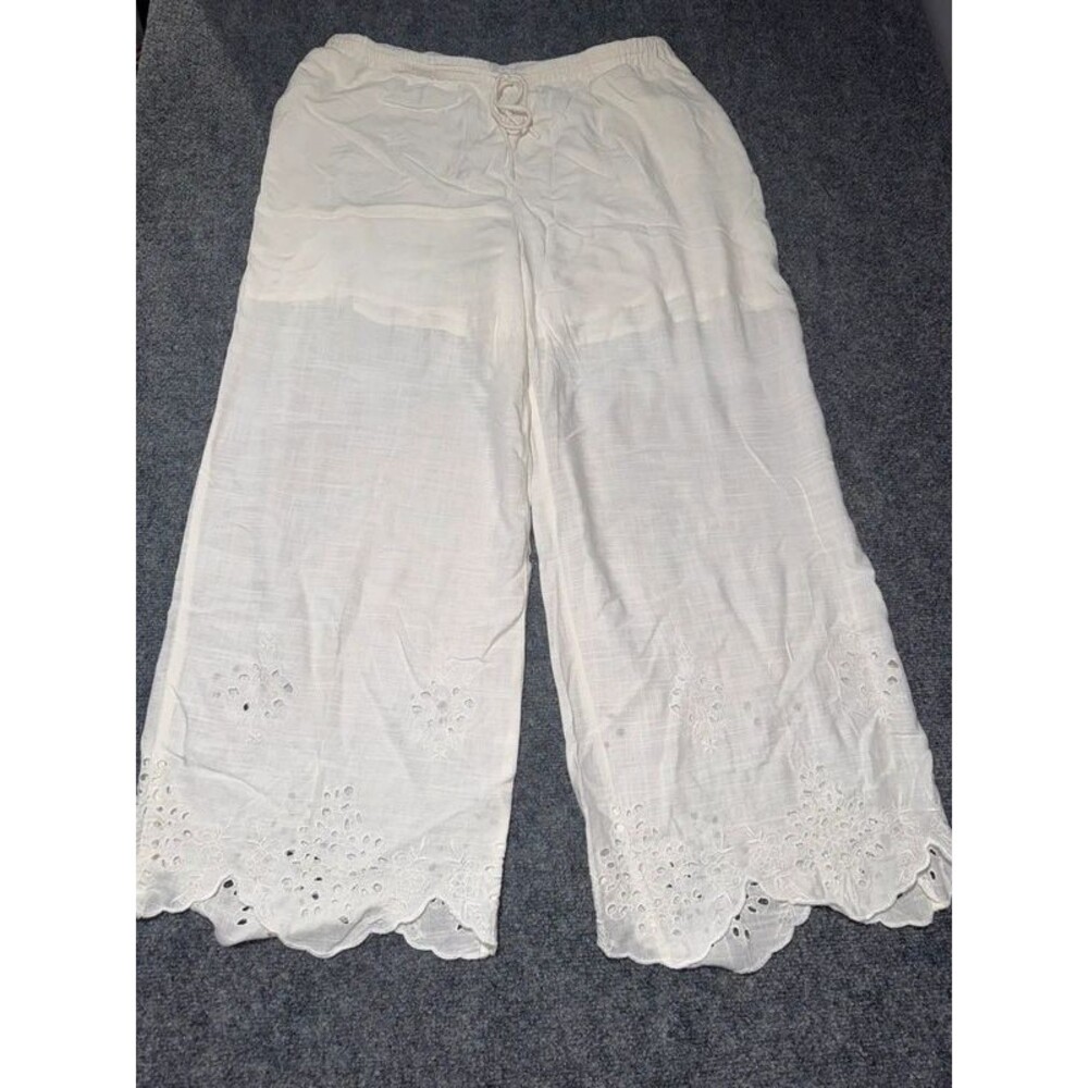 Embroidered Wide Leg Pants 1x